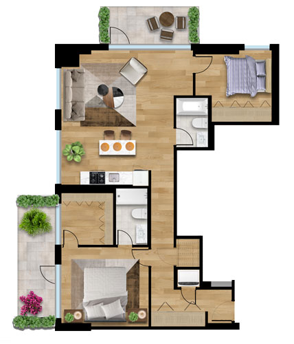 Unit plan - 2-bedroom