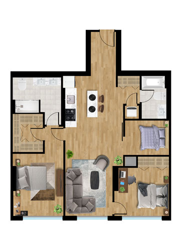 Unit plan - 3-bedroom