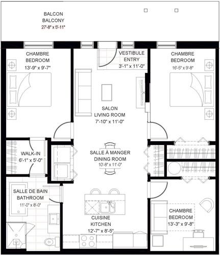 Unit plan - 3 bedrooms